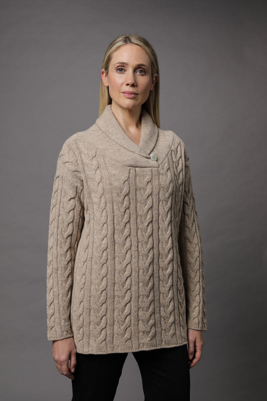 Pullover mit besonderem Kragen und Strukturmuster