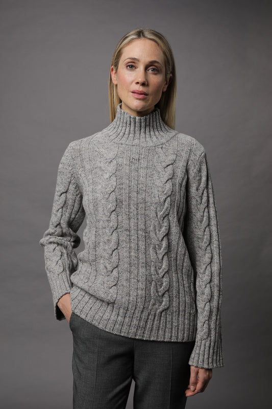 Pullover mit Rollkragen und Strukturmuster