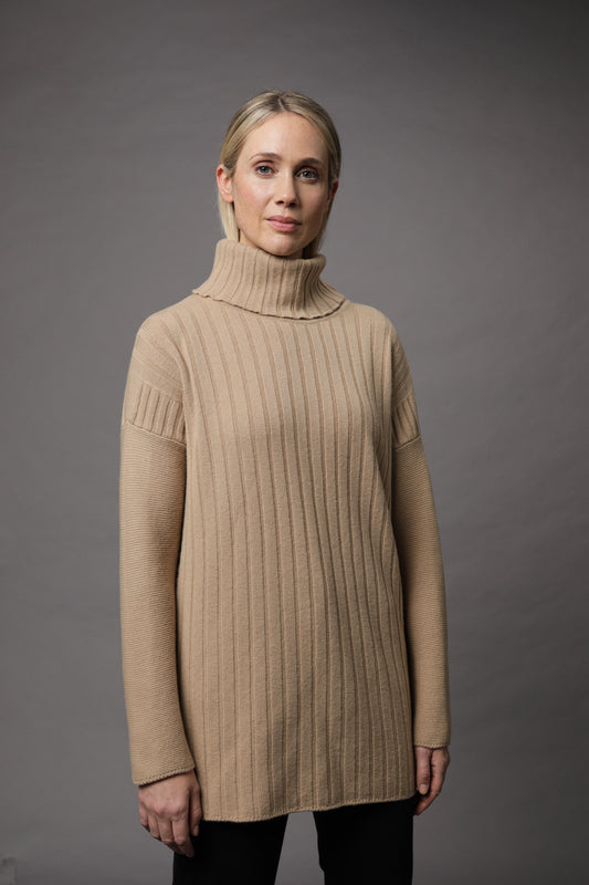 Pullover mit Rollkragen und Strukturmuster
