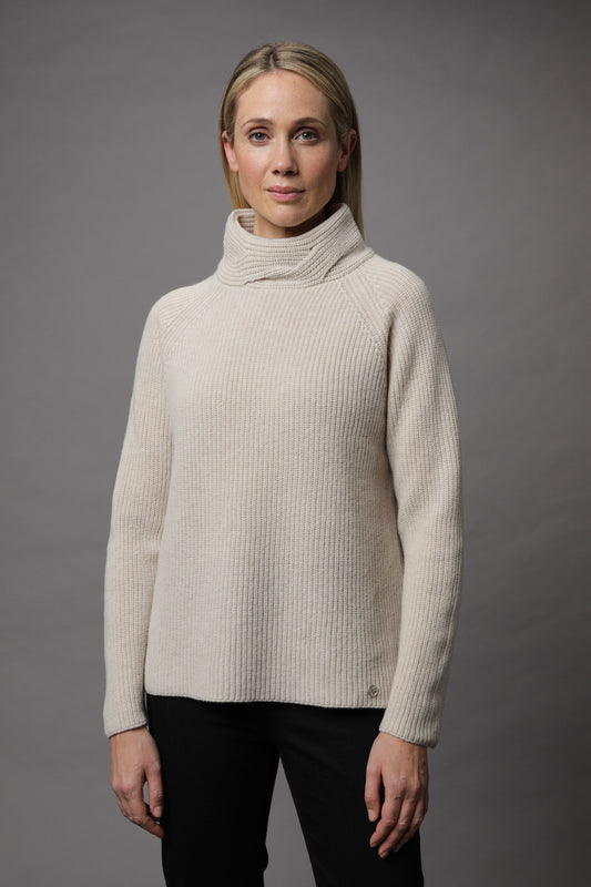 Pullover mit Stehkragen und Strukturmuster