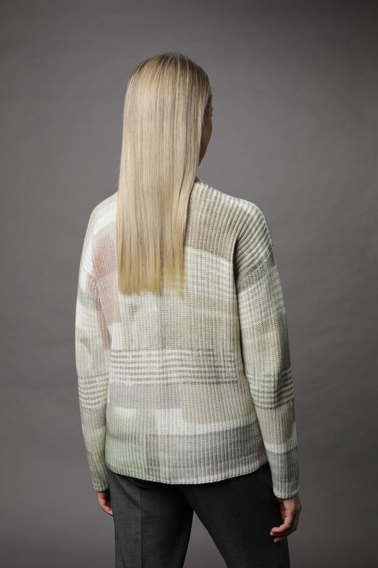 Pullover mit V-Ausschnitt und Alloverdruck