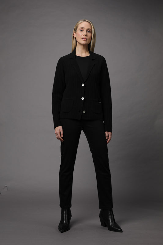 Strickjacke mit Revers-Kragen