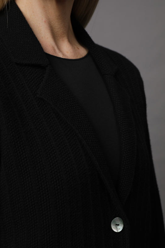 Strickjacke mit Revers-Kragen
