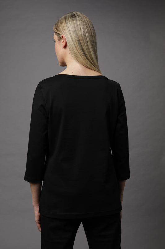 T-Shirt mit U-Boot-Ausschnitt