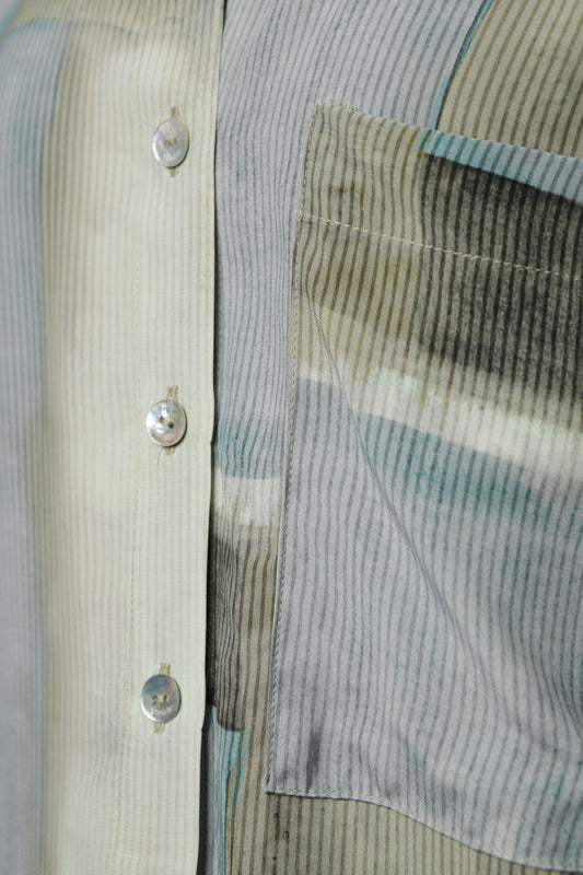 Bluse mit Umlegekragen und Alloverdruck