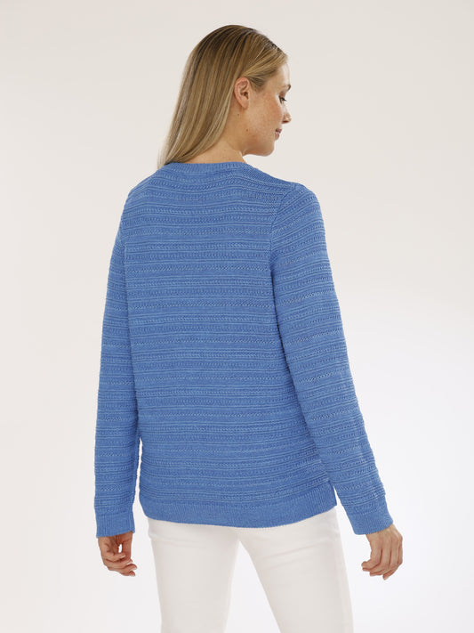 Pullover mit Rundhals und Strukturmuster