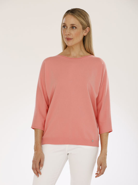 Pullover mit Rundhals und überschnittenem Arm