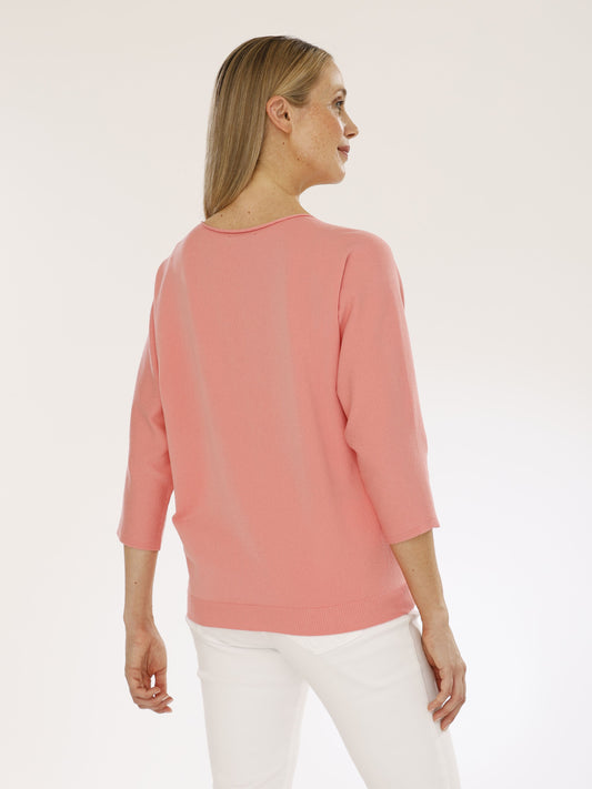 Pullover mit Rundhals und überschnittenem Arm