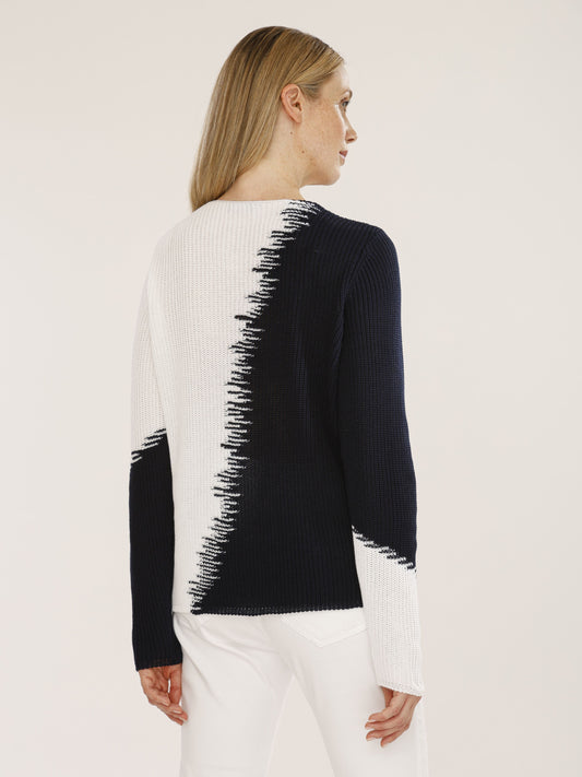 Pullover mit Rundhals und Fang-Struktur