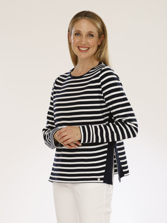 Pullover mit Rundhals und Ringel