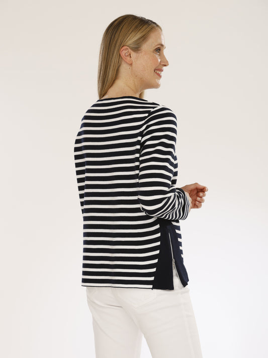 Pullover mit Rundhals und Ringel