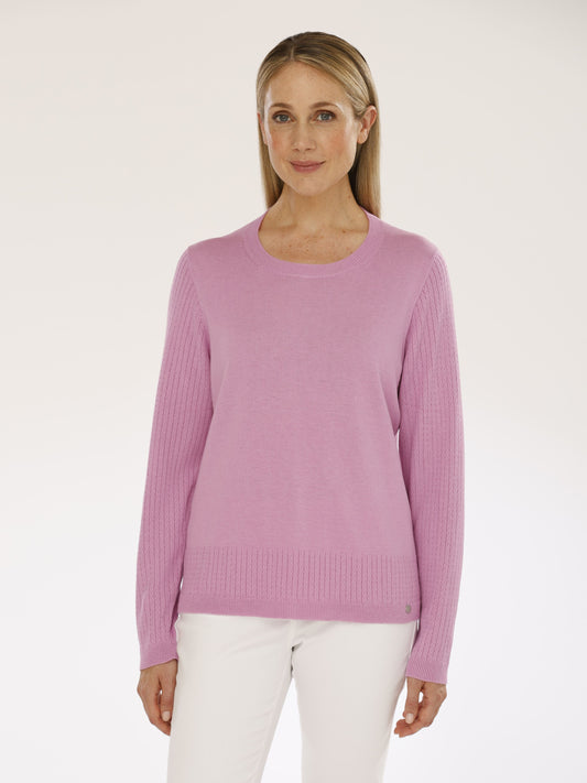 Pullover mit Rundhals und Strukturmuster