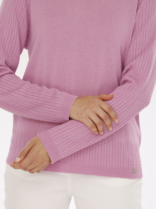 Pullover mit Rundhals und Strukturmuster