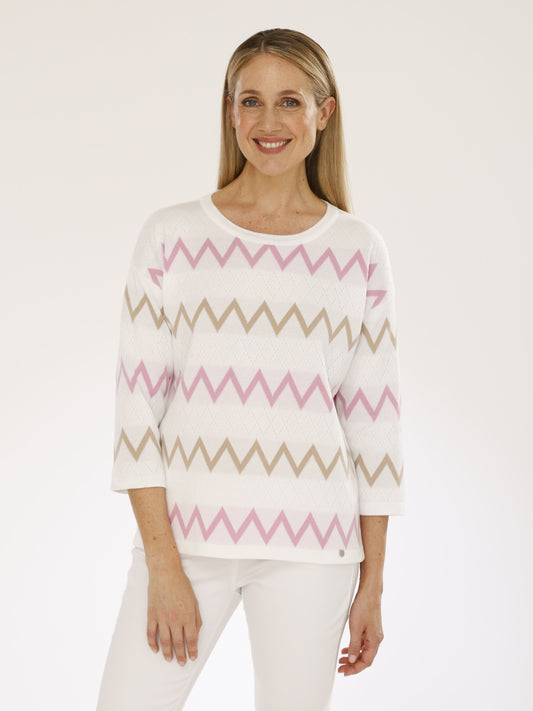 Pullover mit Rundhals und Intarsien