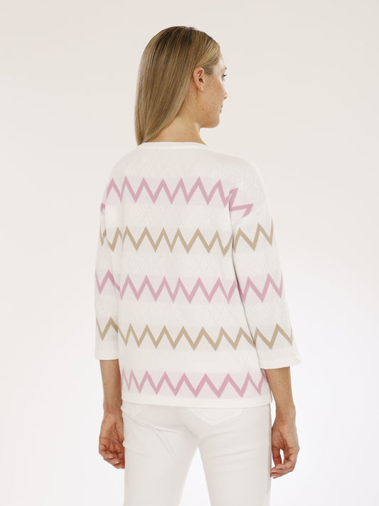 Pullover mit Rundhals und Intarsien