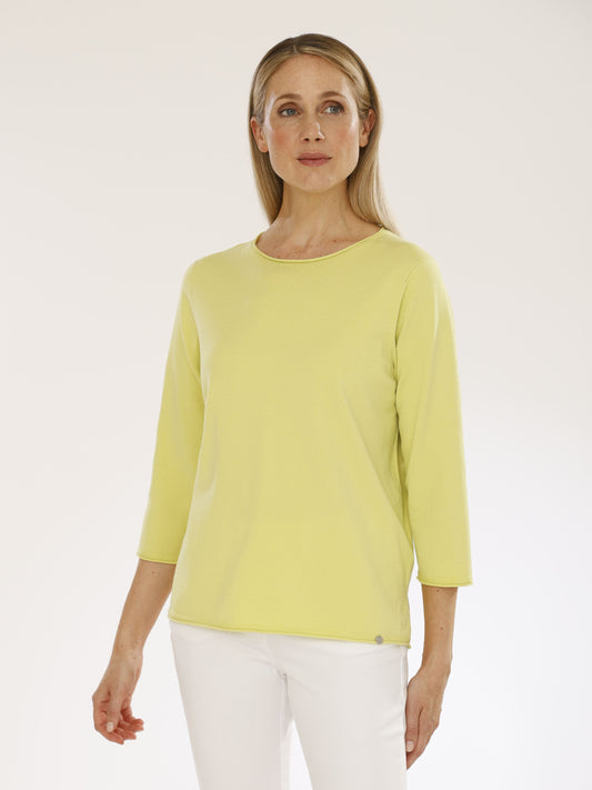 Pullover mit U-Boot-Ausschnitt und 3/4 Arm