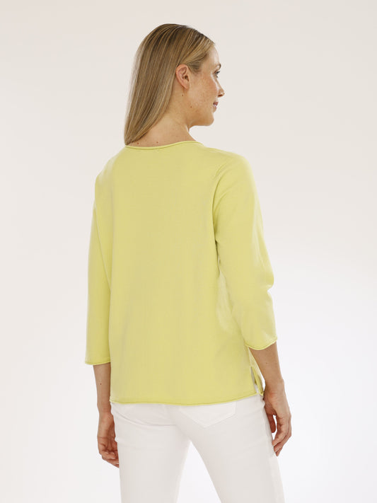 Pullover mit U-Boot-Ausschnitt und 3/4 Arm