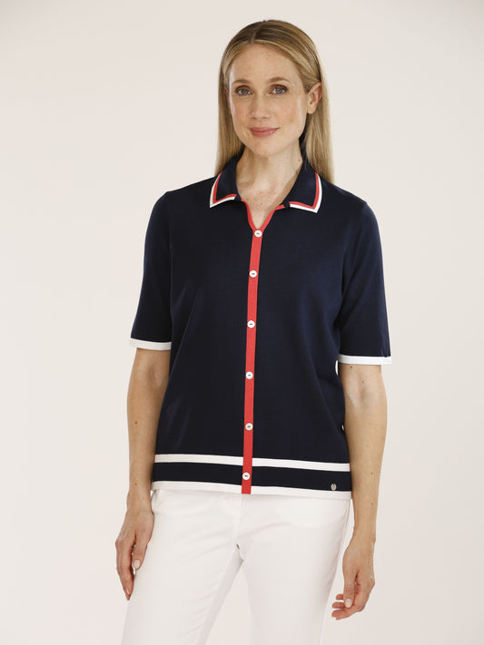 Pullover mit Polokragen und 1/2 Arm