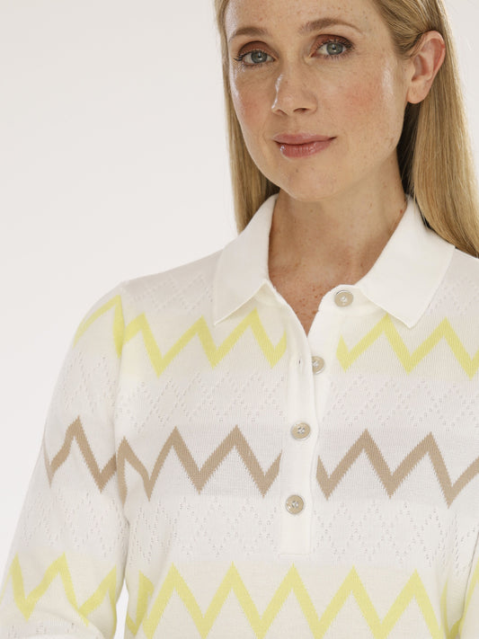 Pullover mit Polokragen und 3/4 Arm