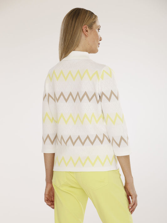 Pullover mit Polokragen und 3/4 Arm