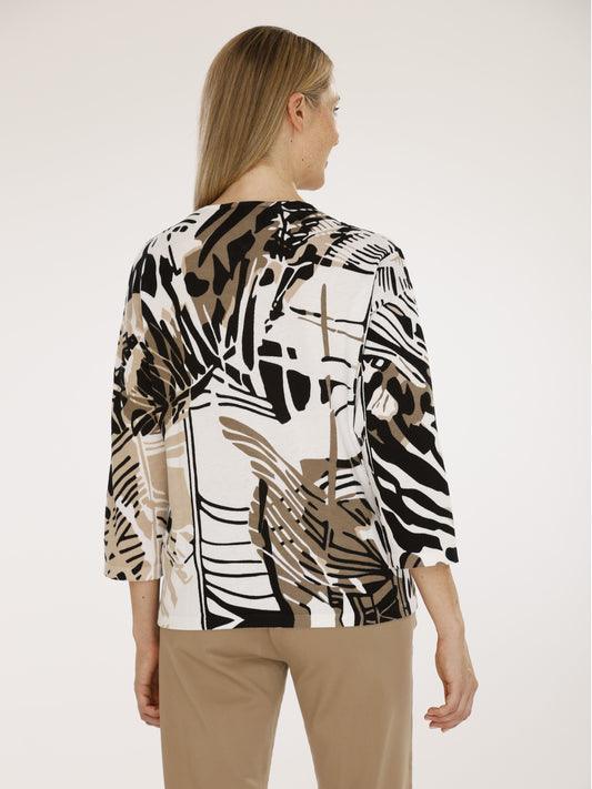 Pullover mit V-Ausschnitt und Alloverdruck