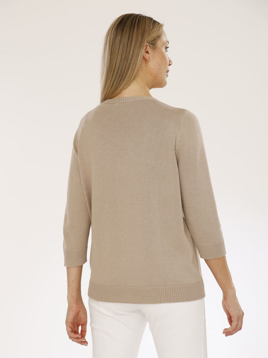 Pullover mit Rundhals und 3/4 Arm
