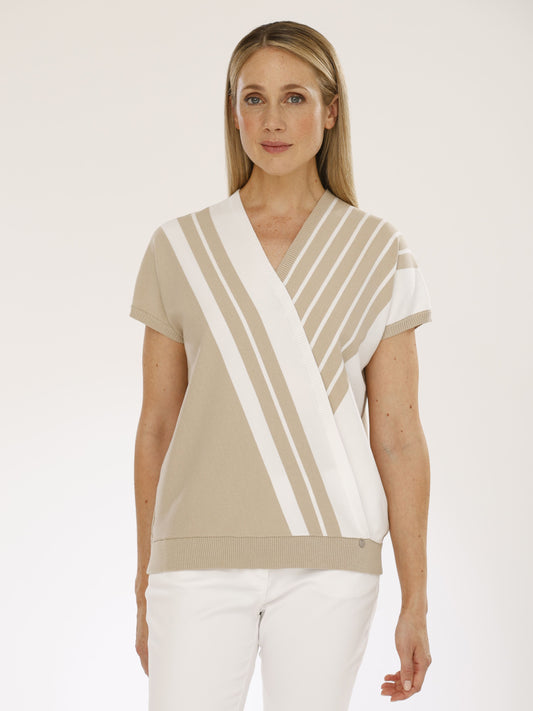 Pullover mit V-Ausschnitt und Streifen