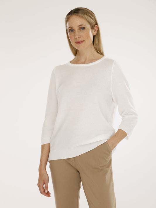 Pullover mit Rundhals und 3/4 Arm