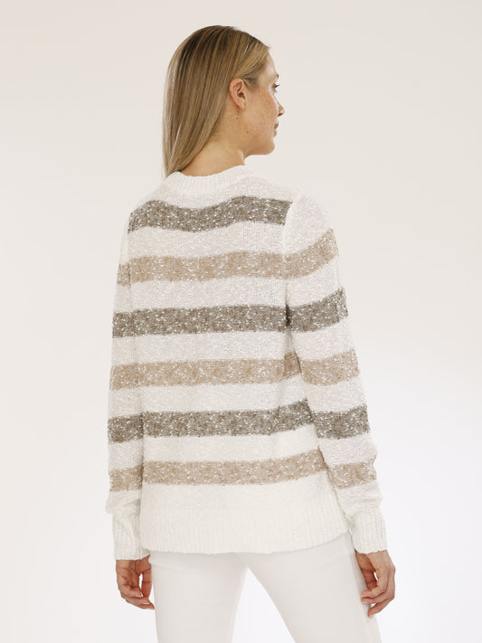Pullover mit Rundhals und Ringelstruktur