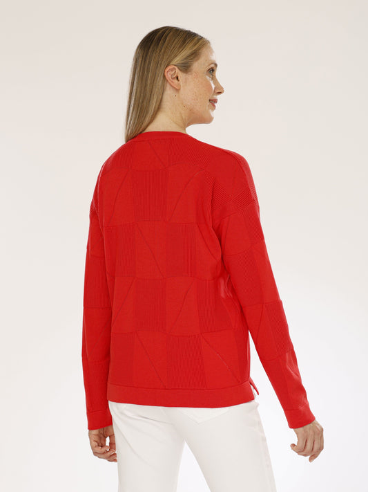 Pullover mit V-Ausschnitt und Struktur