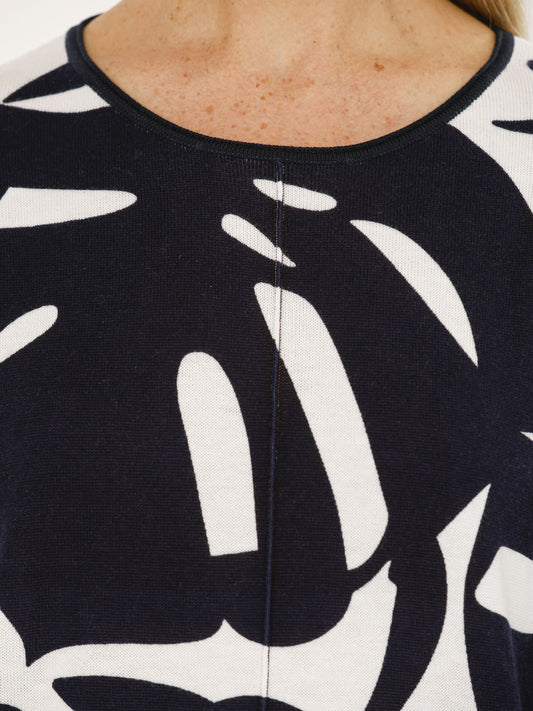 Pullover mit U-Boot-Ausschnitt und Alloverdruck