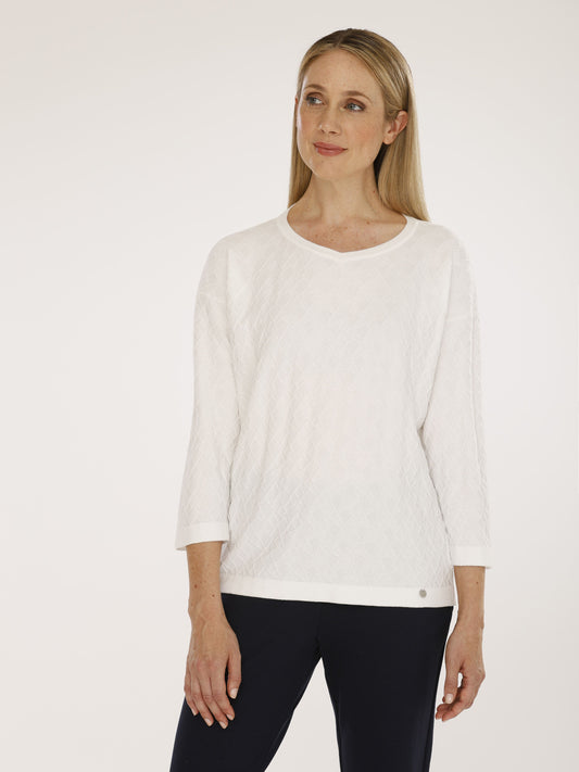 Pullover mit V-Ausschnitt und Struktur