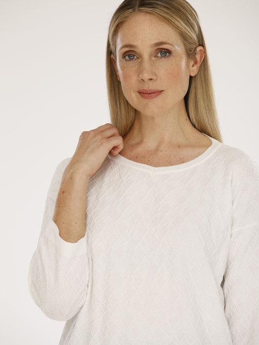 Pullover mit V-Ausschnitt und Struktur