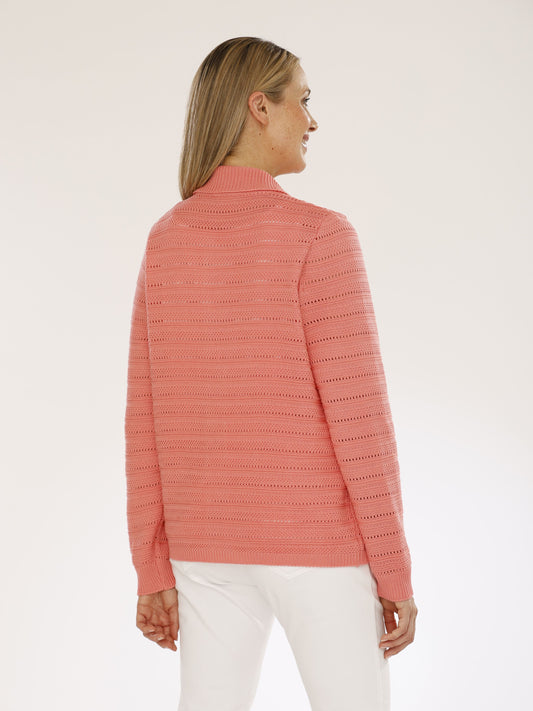 Jacke mit Umlegekragen und Strukturmuster