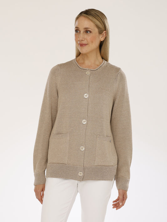 Jacke mit Rundhals und Knöpfen