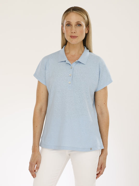 T-Shirt mit Polokragen und überschnittenem Arm