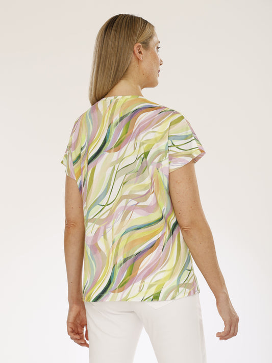T-Shirt mit V-Ausschnitt und überschnittenem Arm