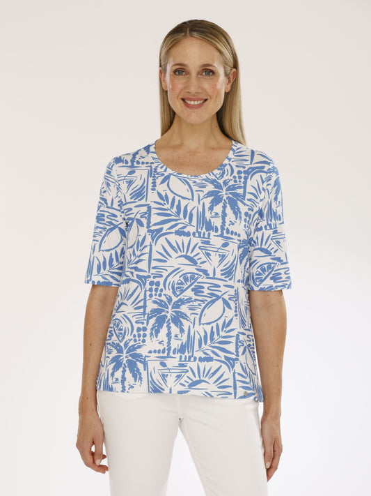 T-Shirt mit Rundhals und Alloverdruck