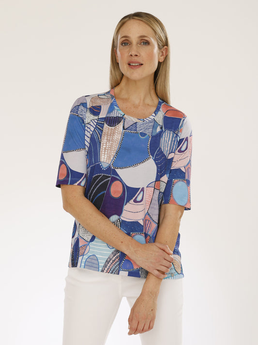 T-Shirt mit Rundhals und Alloverdruck