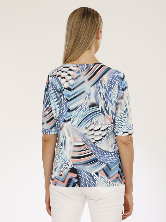 T-Shirt mit Rundhals und Alloverdruck