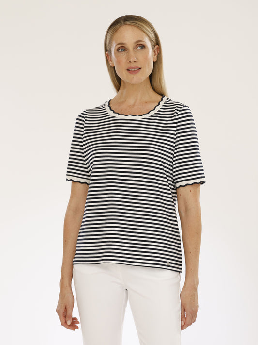 T-Shirt mit Rundhals und Ringel