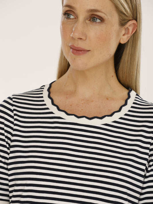 T-Shirt mit Rundhals und Ringel