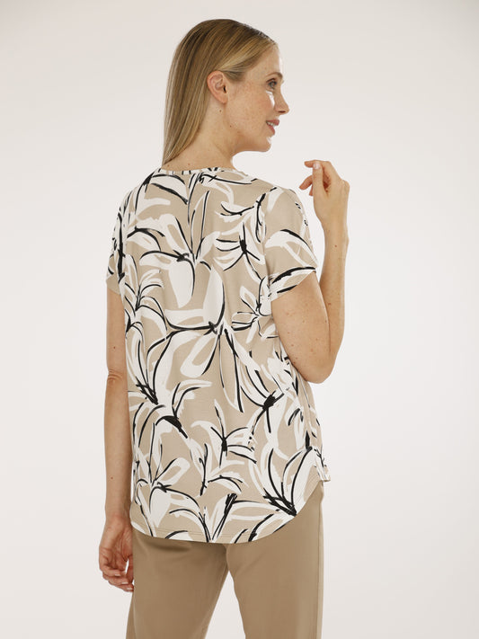 T-Shirt mit V-Ausschnitt und überschnittenem Arm