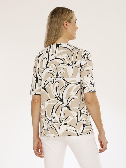 T-Shirt mit V-Ausschnitt und Alloverdruck