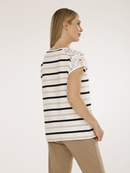 T-Shirt mit Rundhals und Ringel