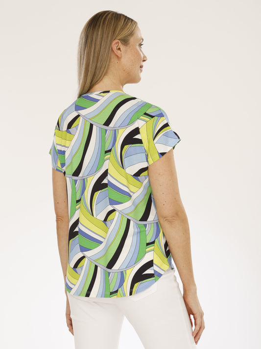 T-Shirt mit V-Ausschnitt und überschnittenem Arm