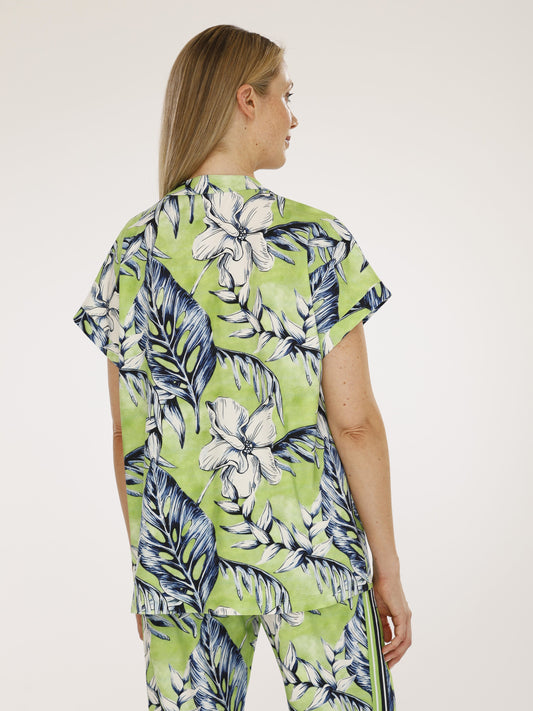 T-Shirt mit V-Ausschnitt und Alloverdruck