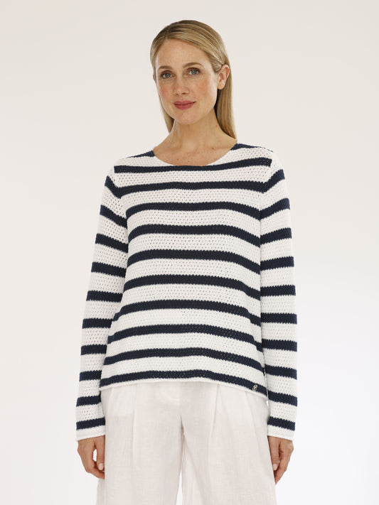 Pullover mit Rundhals und Ringel