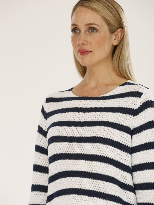 Pullover mit Rundhals und Ringel