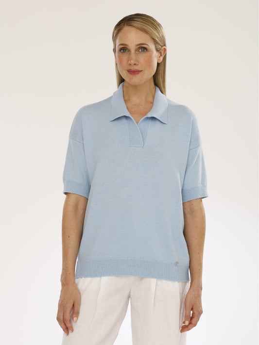 Pullover mit Umlegekragen und 1/2 Arm